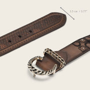 Cinturón casual en piel genuina de pitón para dama Cinturones 