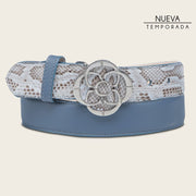 Cinturón casual en piel genuina de pitón para dama Cinturones 