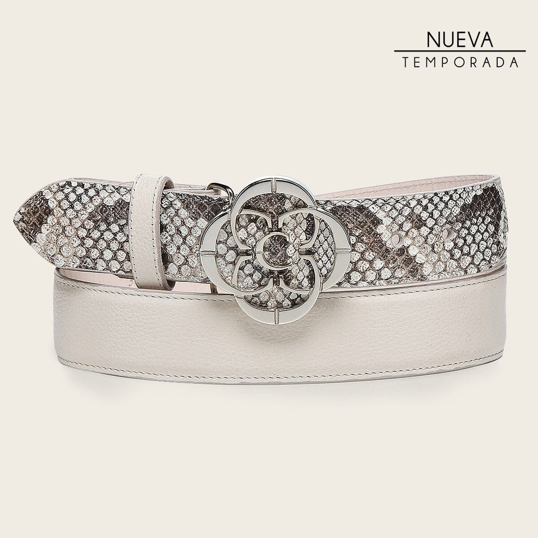 Cinturón casual en piel genuina de pitón para dama Cinturones 