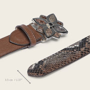 Cinturón en piel genuina de pitón para dama Cinturones 