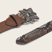 Cinturón en piel genuina de pitón para dama Cinturones 