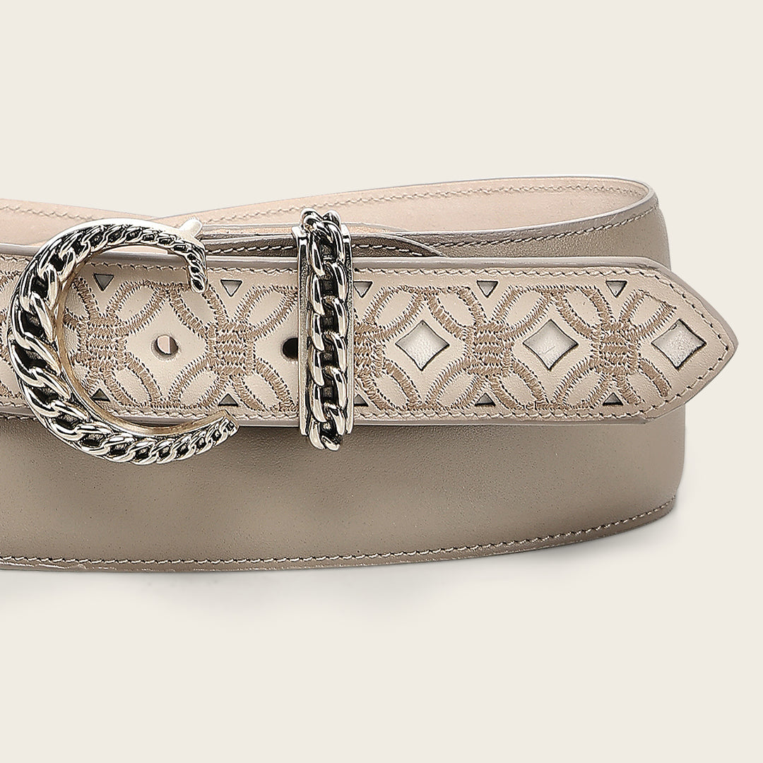 Cinturón en piel genuina para dama