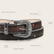 Cinturón en piel genuina de pitón para dama