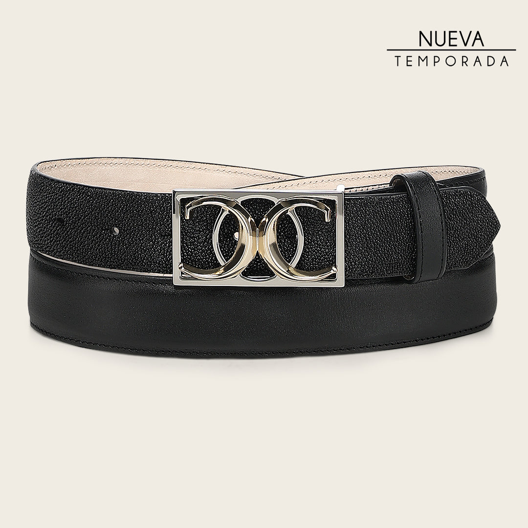 Cinturón en piel genuina de mantarraya para dama