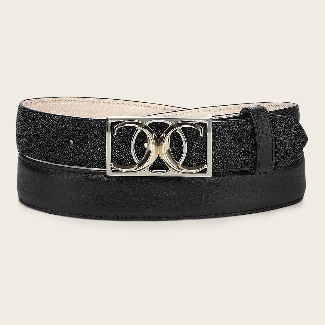 Cinturón en piel genuina de mantarraya para dama