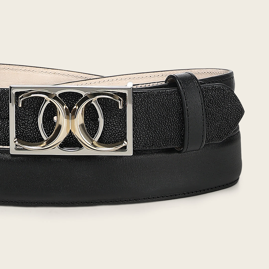 Cinturón en piel genuina de mantarraya para dama