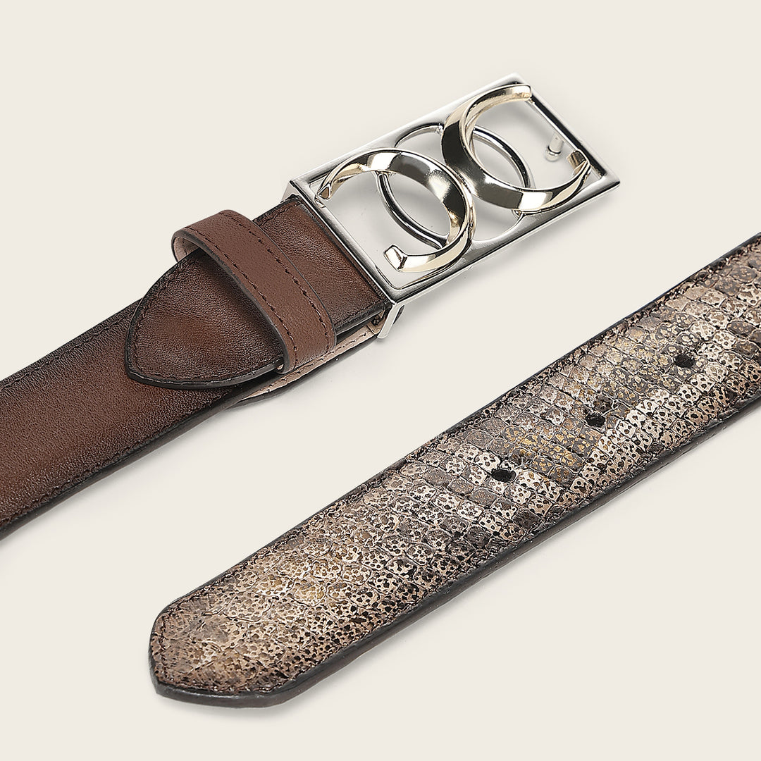 Cinturón en piel genuina de pitón para dama