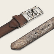 Cinturón en piel genuina de pitón para dama