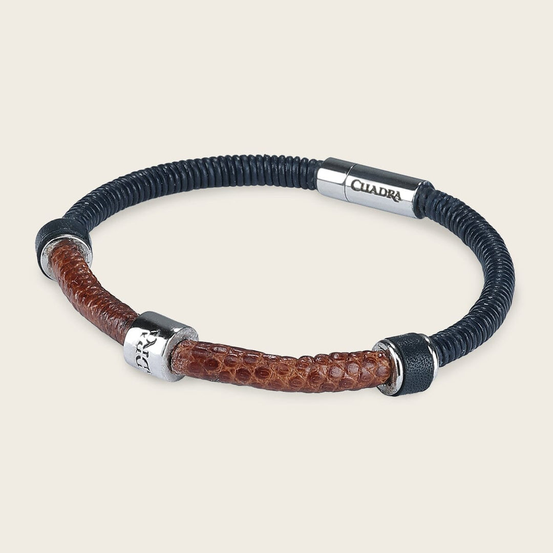 Pulsera en piel genuina de lizard para caballero Joyería 