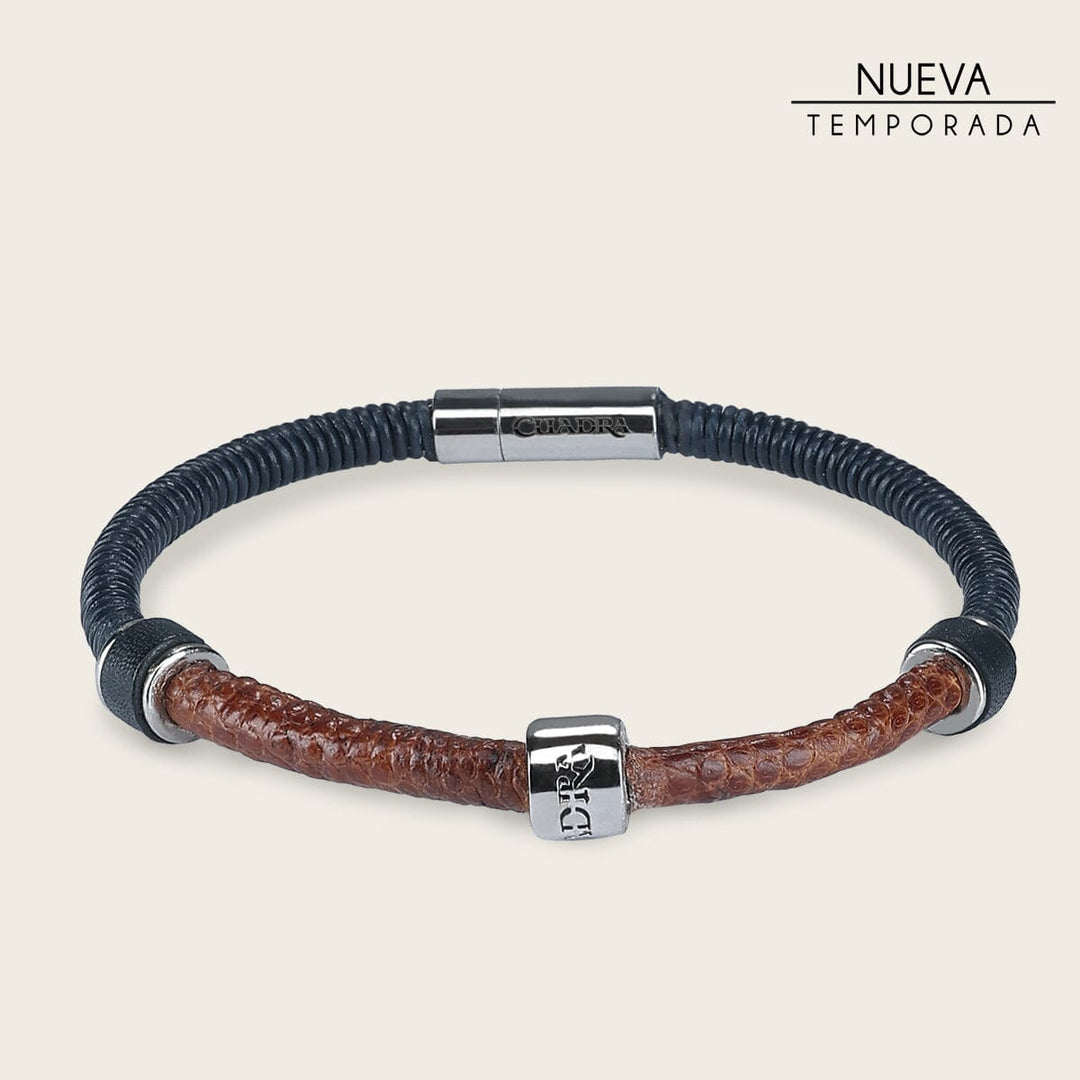 Pulsera en piel genuina de lizard para caballero Joyería 