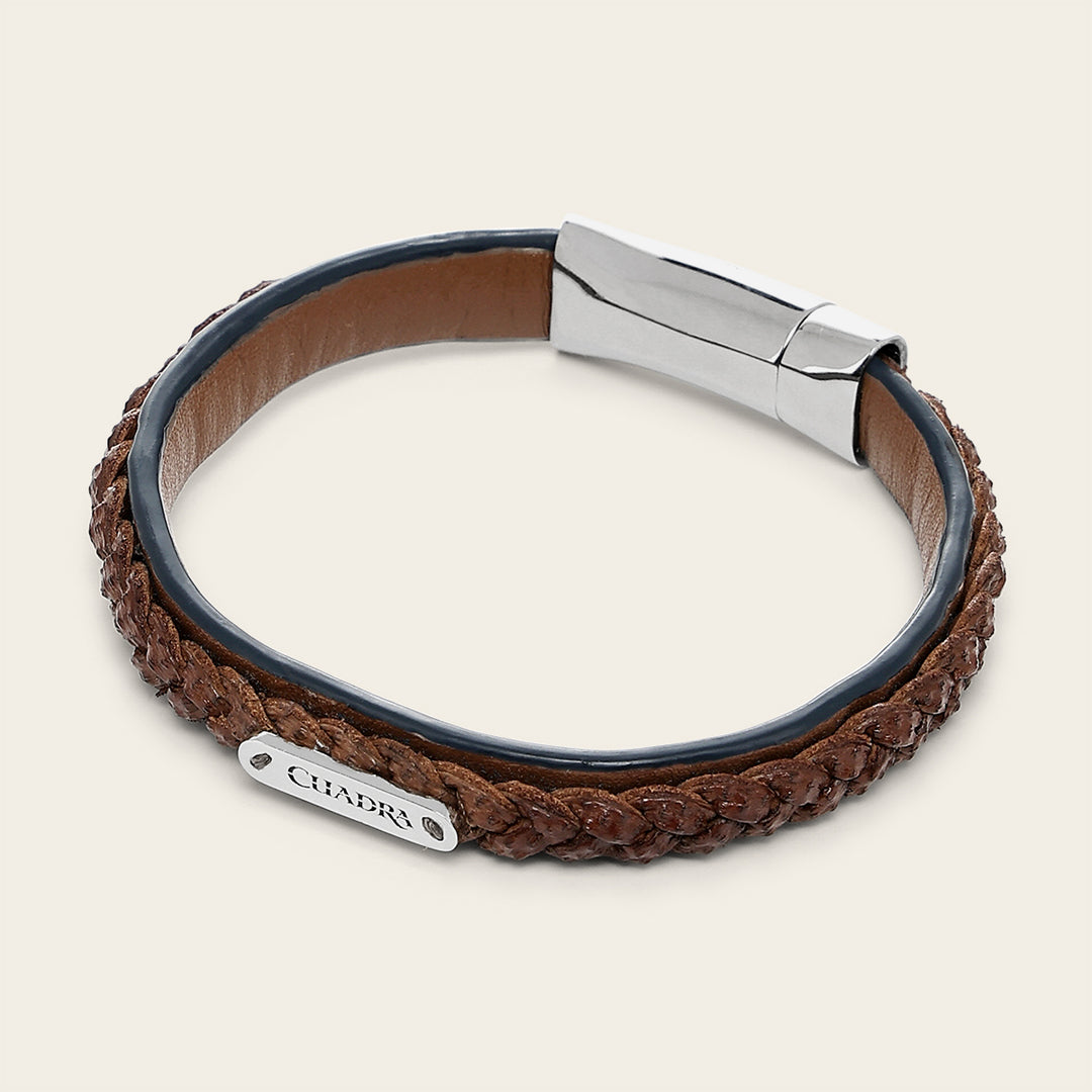 Pulsera en piel genuina de carunga  para caballero