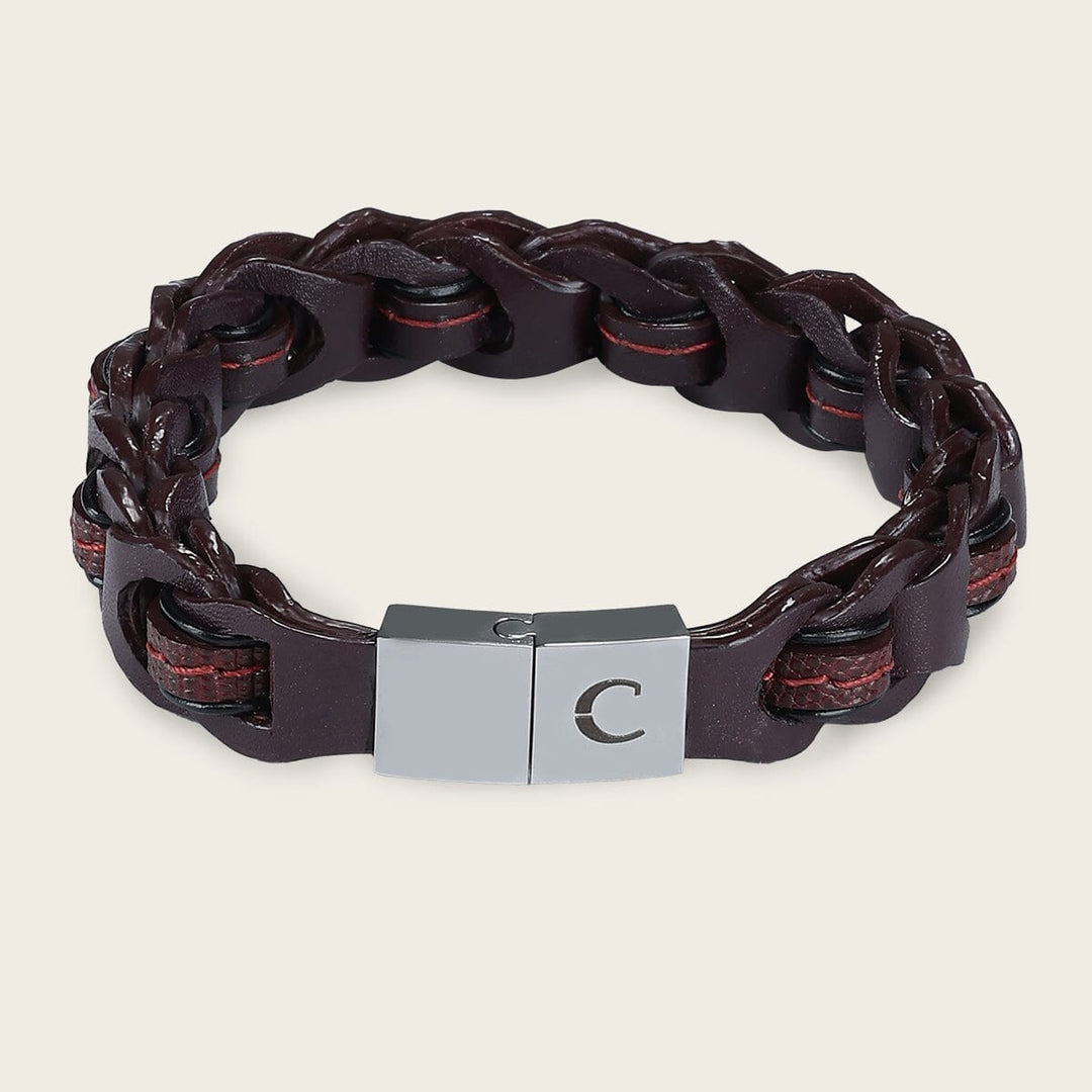 Pulsera en piel genuina de lizard para caballero Joyería 