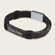 Pulsera para caballero en piel genuina de cocodrilo Joyería 