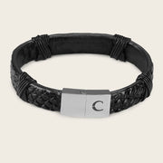 Pulsera para caballero en piel genuina de cocodrilo Joyería 