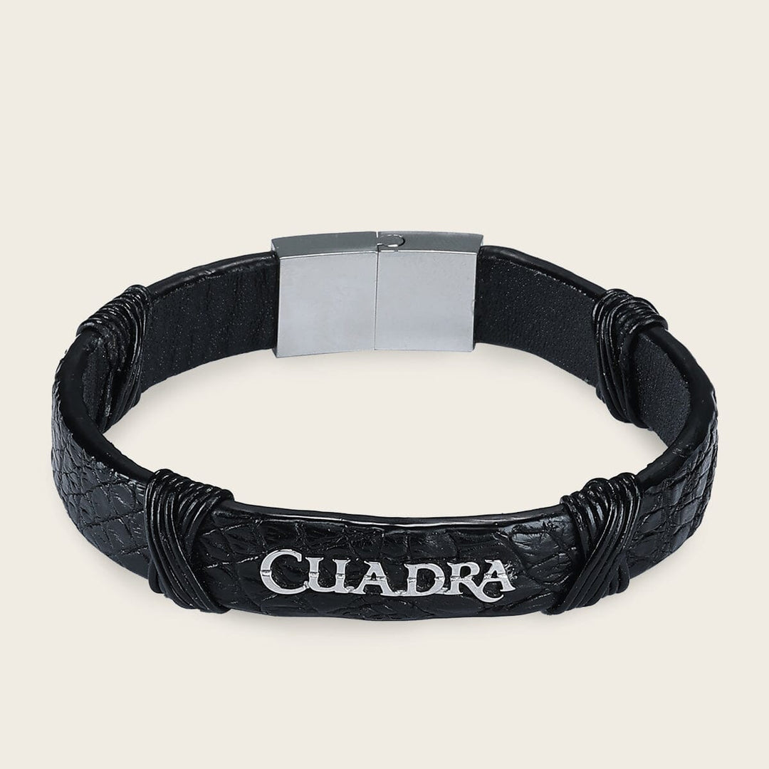 Pulsera para caballero en piel genuina de cocodrilo Joyería 