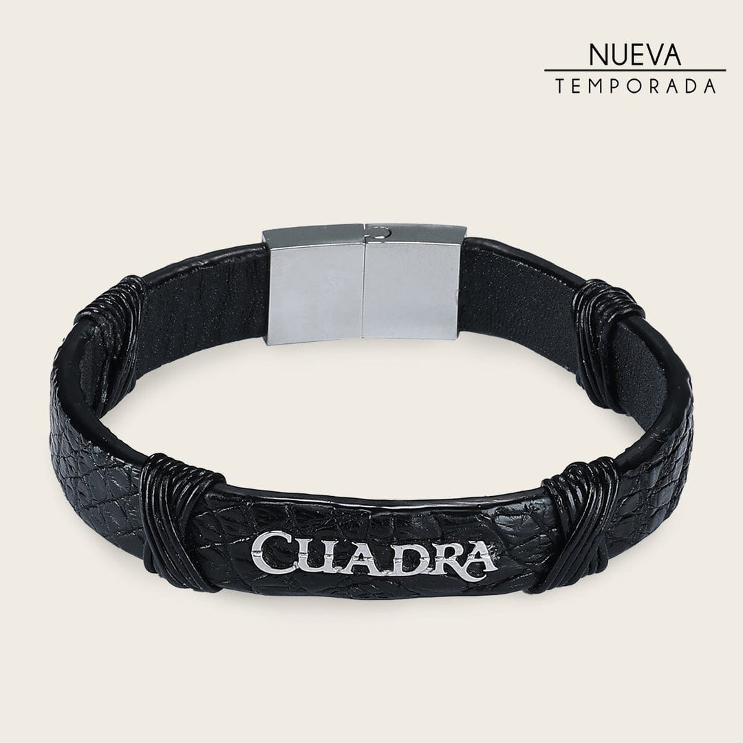 Pulsera para caballero en piel genuina de cocodrilo Joyería 