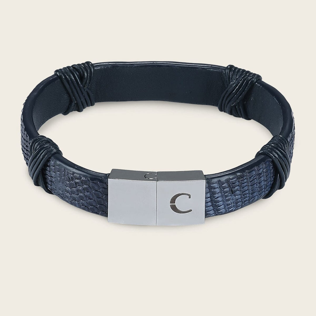 Pulsera en piel genuina de lizard para caballero Joyería 