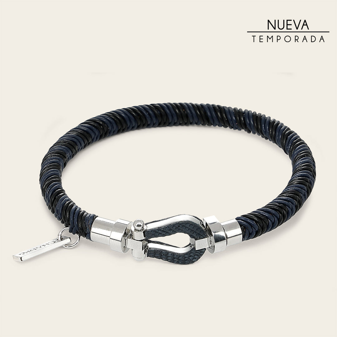 Pulsera en piel genuina de lizard para caballero