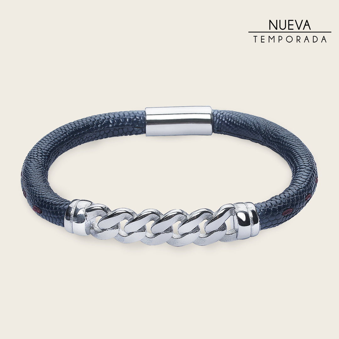 Pulsera en piel genuina de lizard para caballero