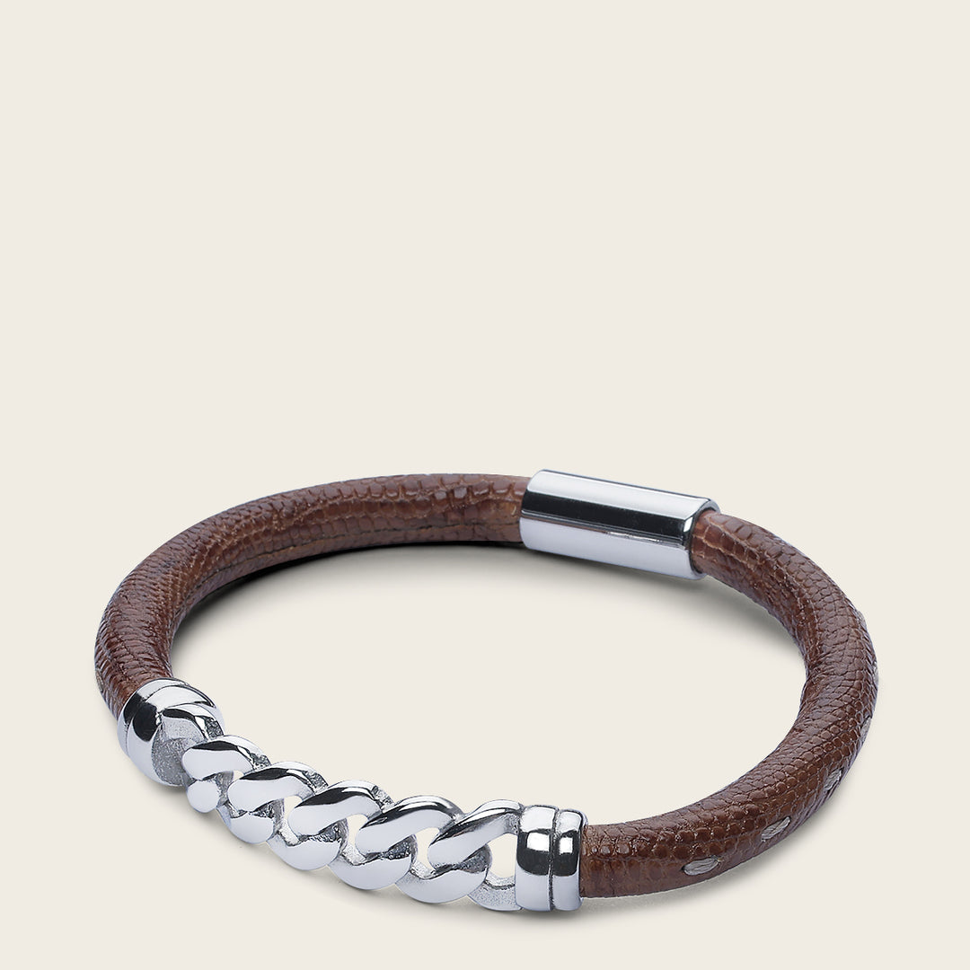 Pulsera en piel genuina de lizard para caballero