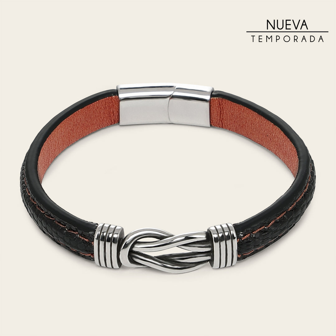 Pulsera en piel genuina de lizard para caballero