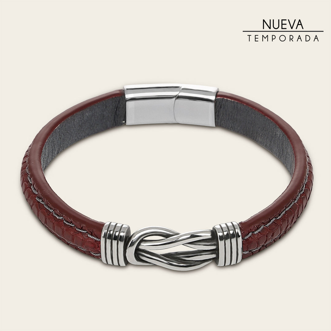 Pulsera en piel genuina de lizard para caballero