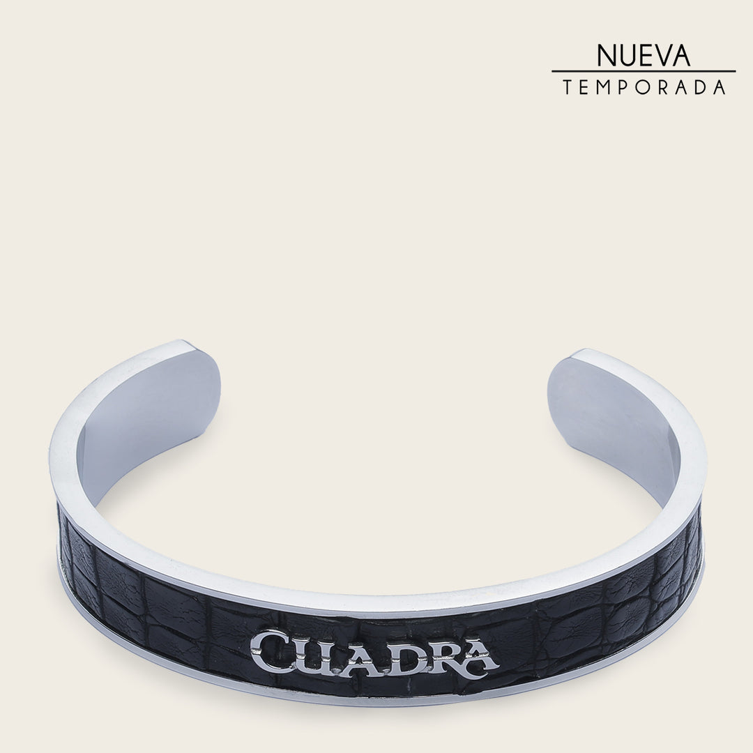 Pulsera en piel genuina de cocodrilo para caballero