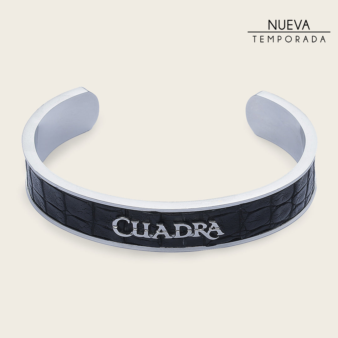 Pulsera en piel genuina de cocodrilo para caballero