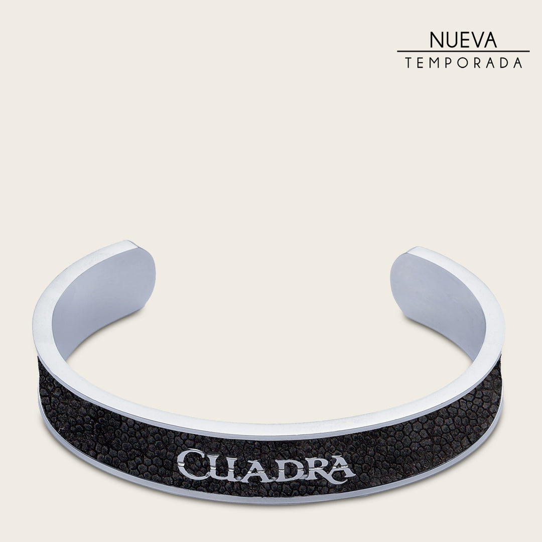 Pulsera Cuadra en piel de elefante para caballero