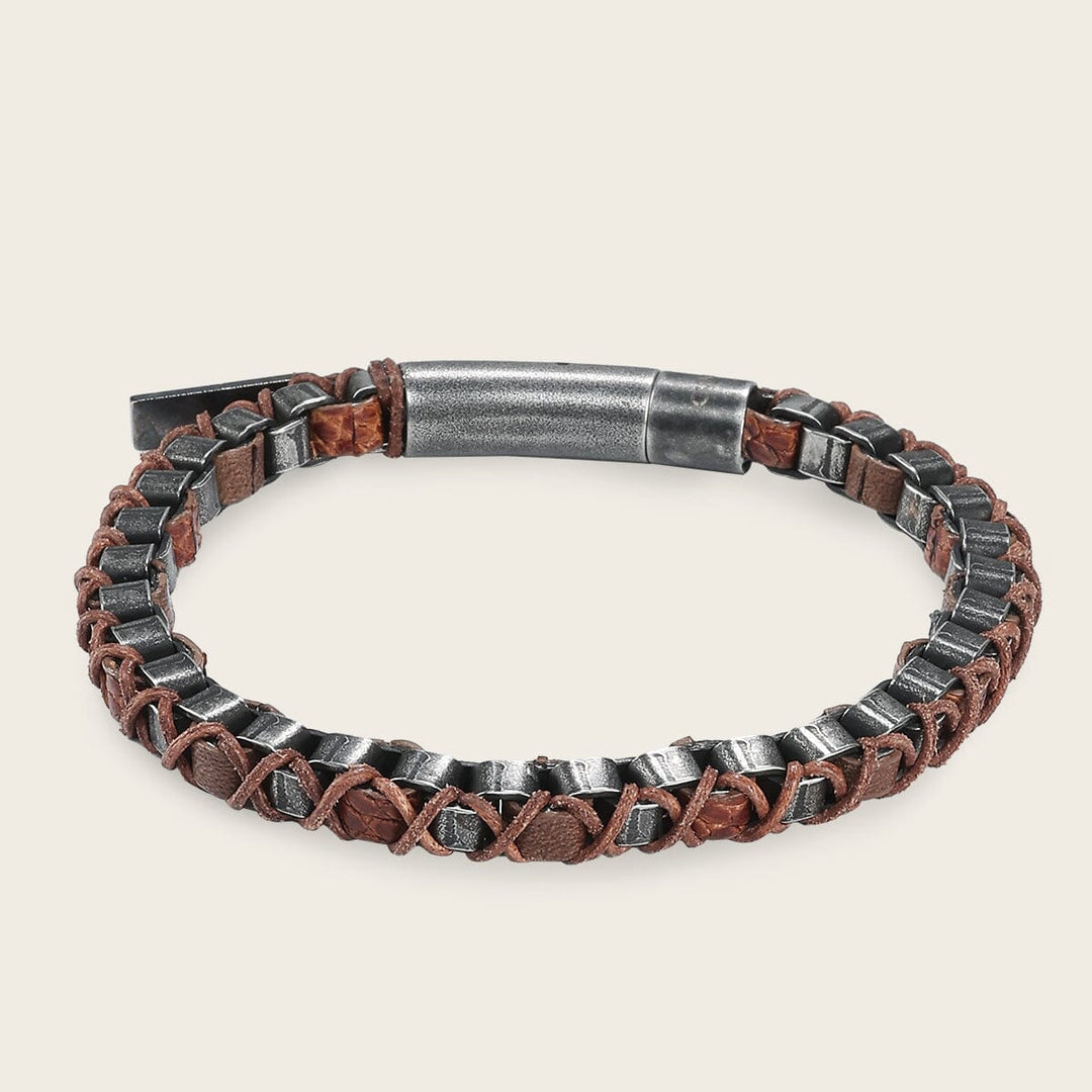 Pulsera en piel genuina de lizard para caballero Joyería 