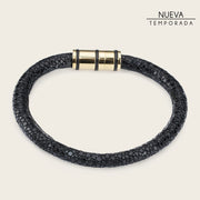 Pulsera en piel genuina de mantarraya para caballero Joyería 