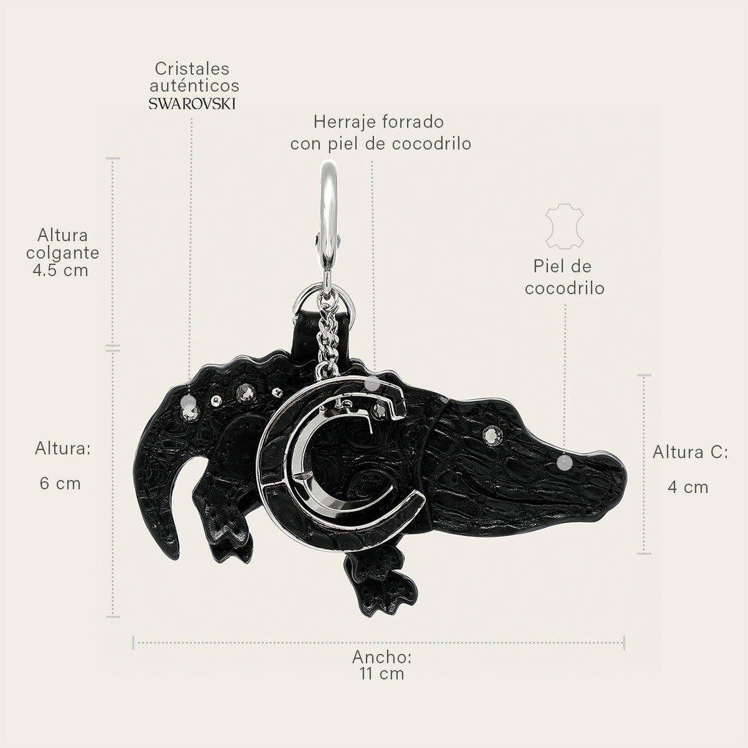 Charm de aligator en piel genuina de alligator para dama