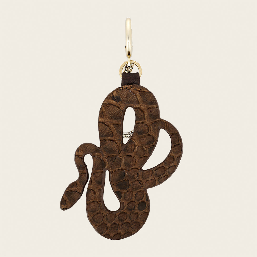 Charm de serpiente en piel genuina de pitón para dama