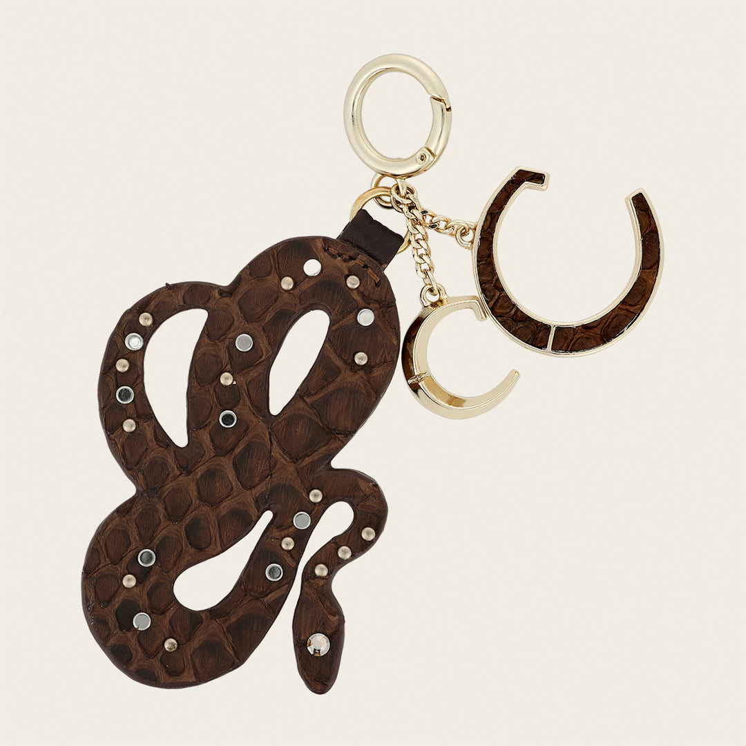 Charm de serpiente en piel genuina de pitón para dama