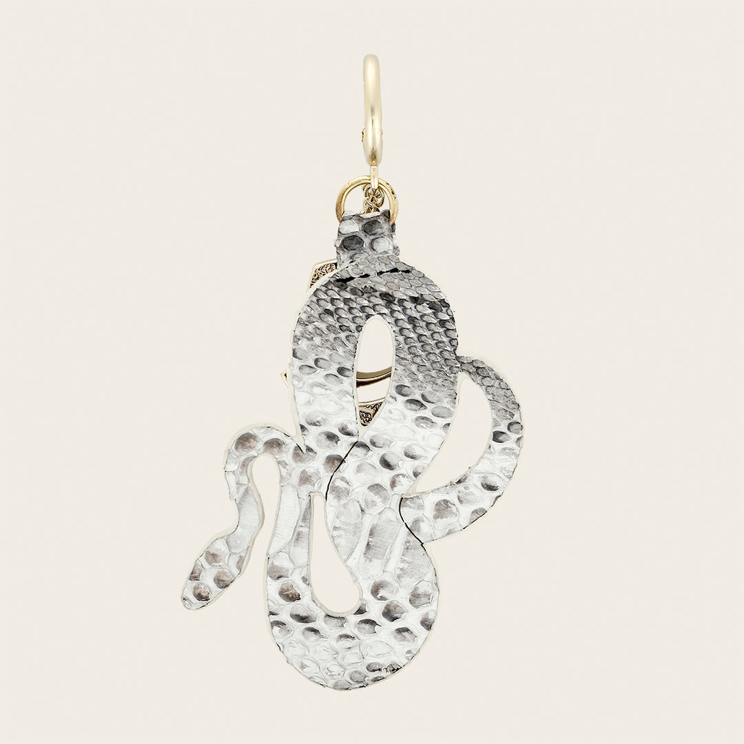 Charm de serpiente en piel genuina de pitón para dama