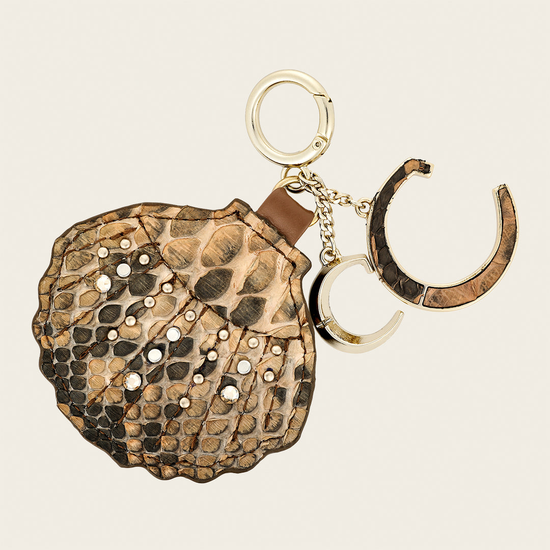 Charm de concha en piel genuina de pitón para dama