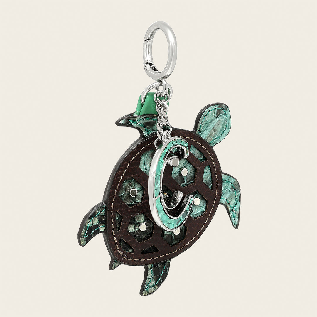Charm de tortuga en piel genuina de pitón para dama