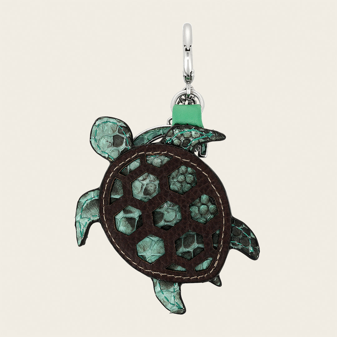 Charm de tortuga en piel genuina de pitón para dama
