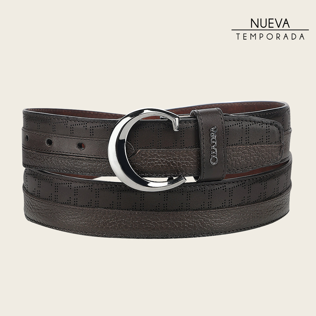 Cinturón casual en piel genuina para caballero