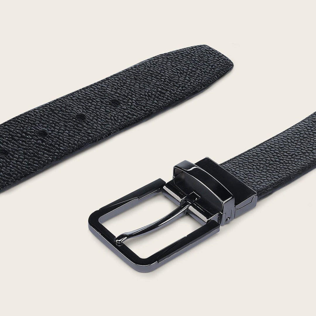 Cinturón De Vestir De Piel Auténtica Para Hombre - Hebilla De Una Punta, Ancho 33-34 Mm, Ajuste De Cintura 30-44 Pulgadas, Ideal Para Traje O Informal