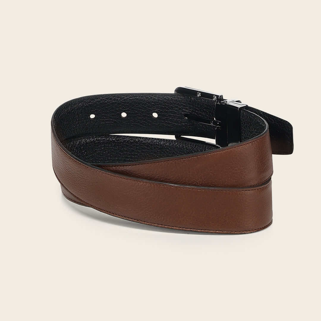 Cinturón reversible en piel genuina de venado para caballero