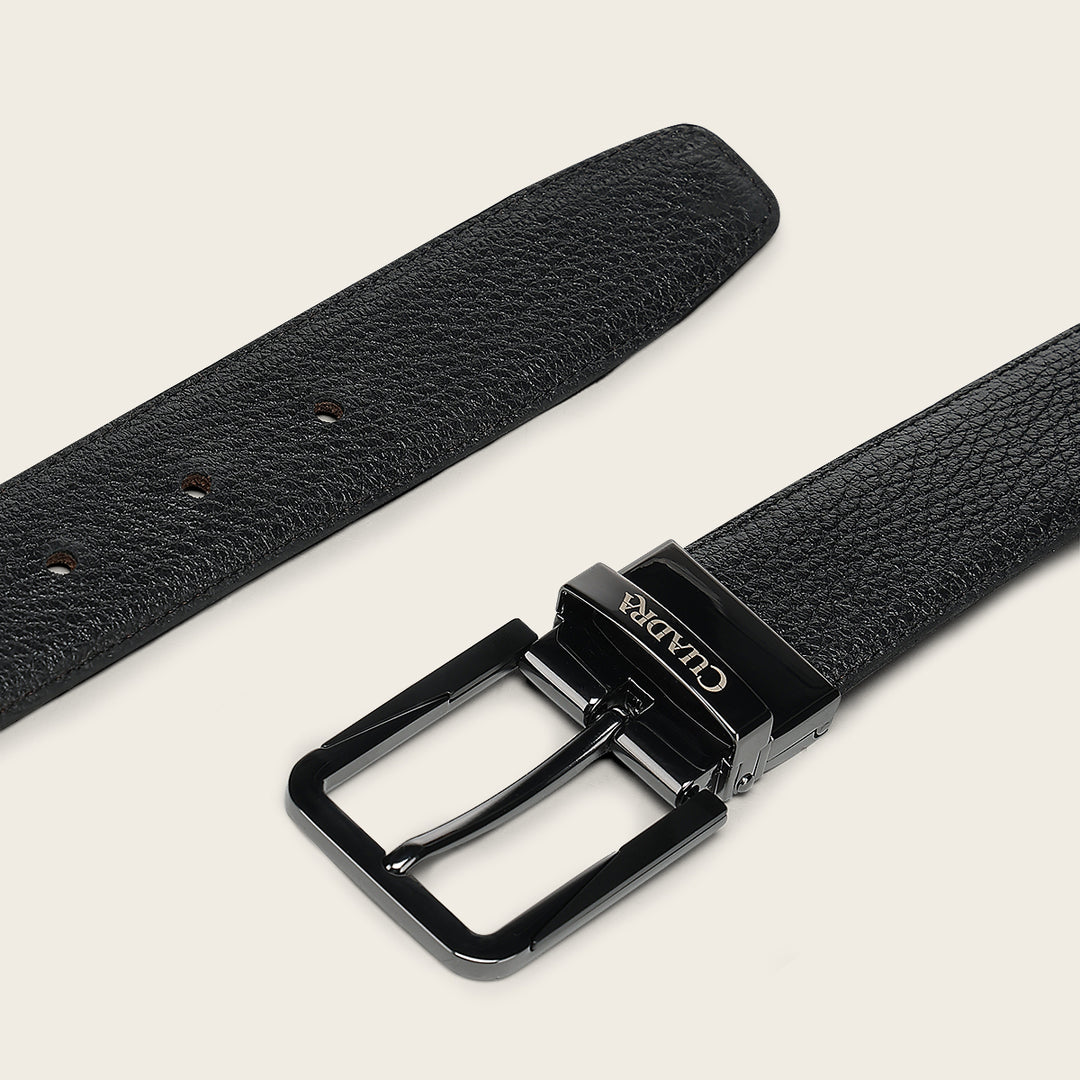 Cinturón reversible en piel genuina de venado para caballero
