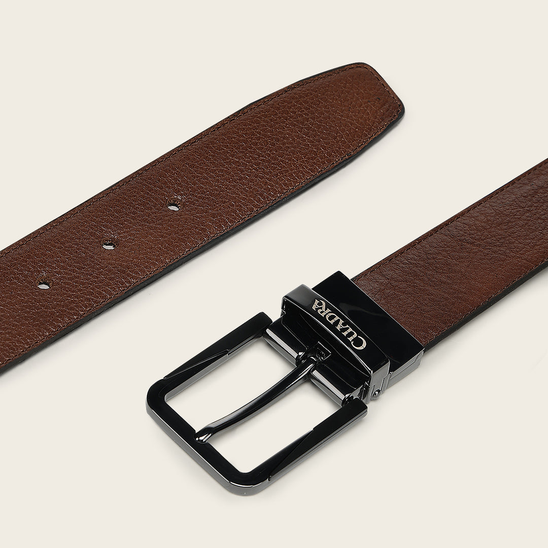 Cinturón reversible en piel genuina de venado para caballero
