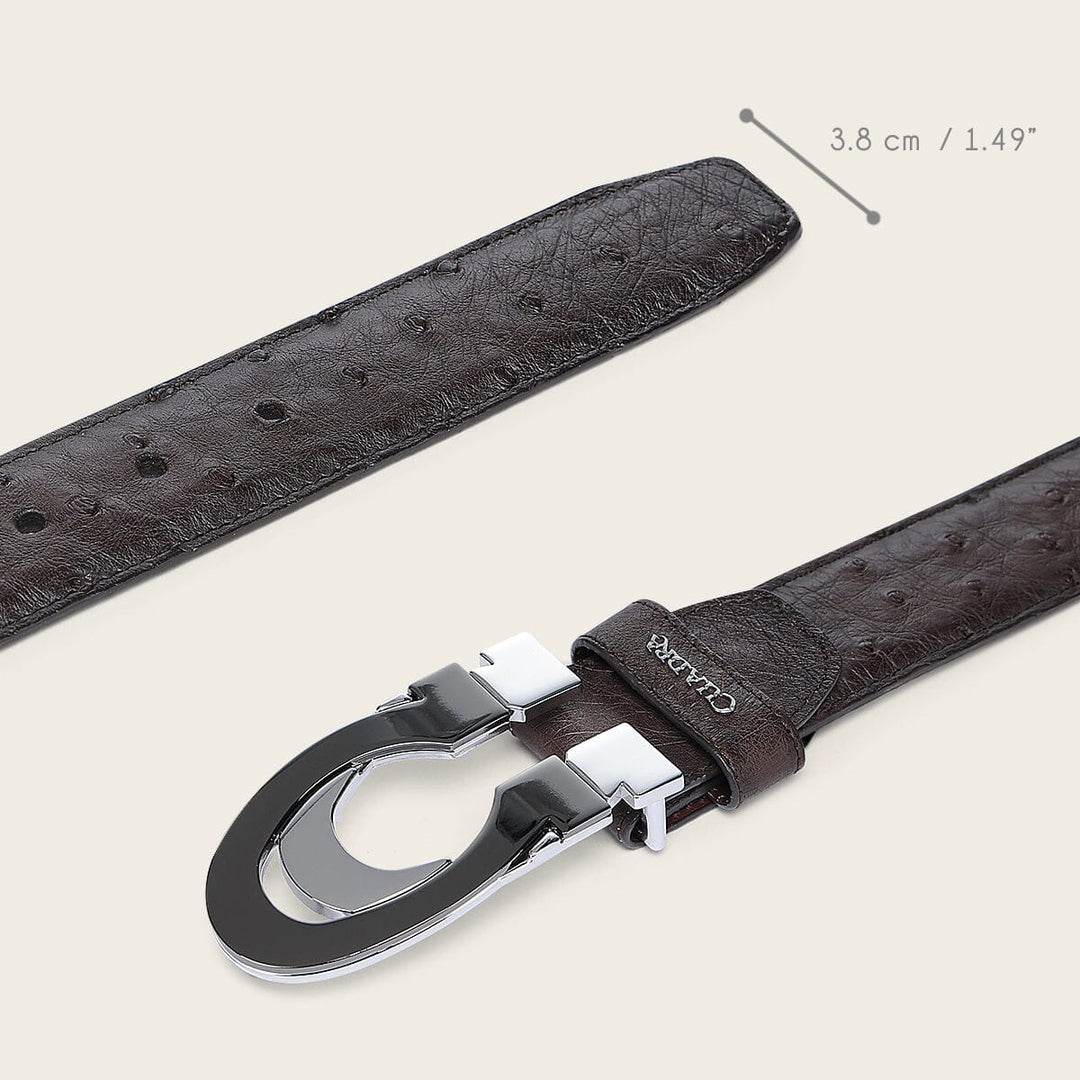 Cinturón casual en piel genuina de avestruz para caballero Cinturones 