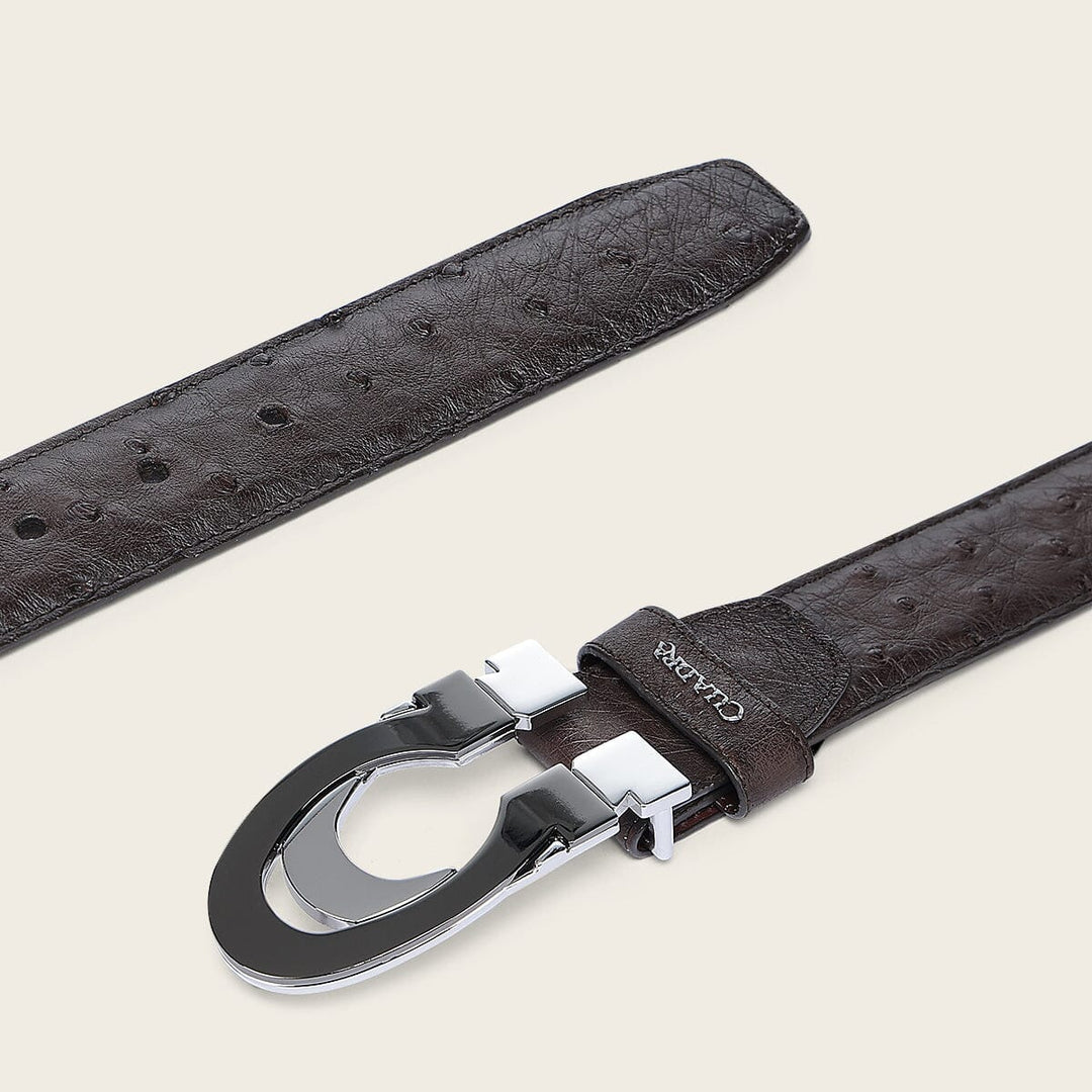 Cinturón casual en piel genuina de avestruz para caballero Cinturones 