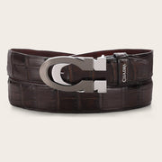 Cinturón casual en piel genuina de alligator para caballero Cinturones 