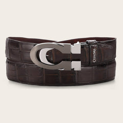 Cinturón casual en piel genuina de alligator para caballero Cinturones 