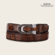 Cinturón casual en piel genuina de alligator para caballero Cinturones 