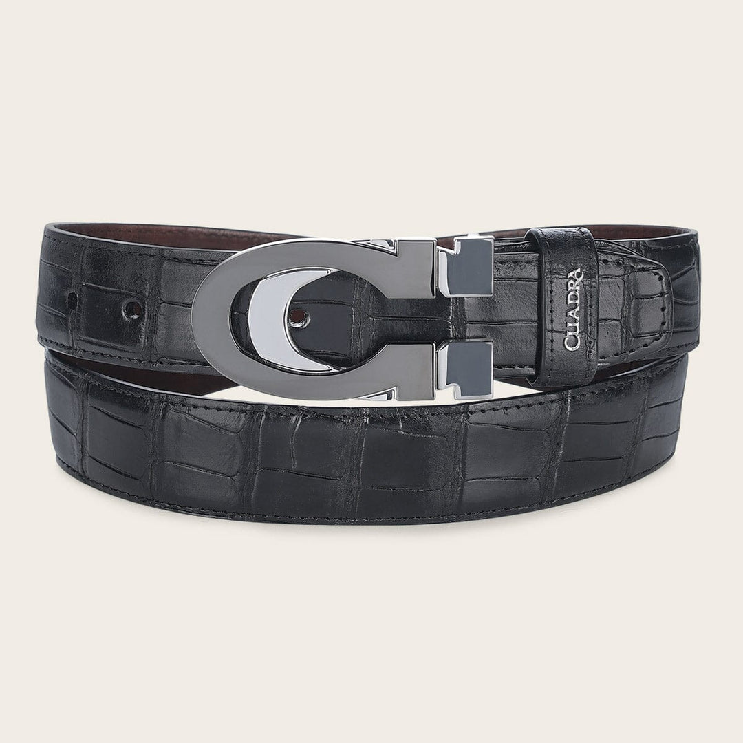 Cinturones Cinturón Cuadra Dama Casual En Piel Genuina Café Diseño