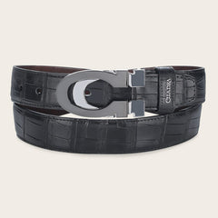 Cinturón casual en piel genuina de alligator para caballero Cinturones 